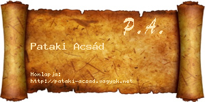 Pataki Acsád névjegykártya